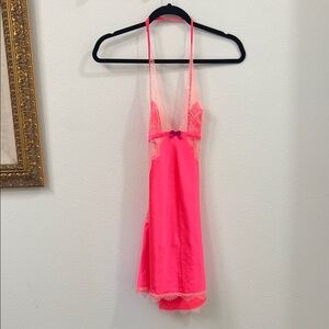 Victoria's Secret Neon Pink Lace Chemise